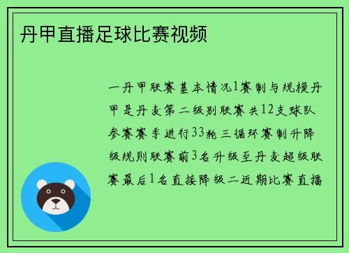 丹甲直播足球比赛视频